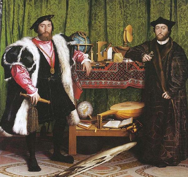 Double Portrait of Jean de Dinteville and Georges de Selve, Hans holbein the younger